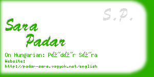 sara padar business card